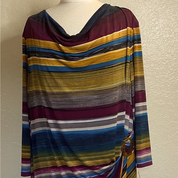 Tahari Multicolored Cowl Neck Dress - Women’s Plus Size 20W - NWT - Picture 3 of 12